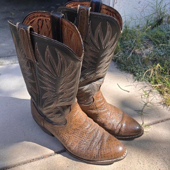 Brown and tan leather cowboy - Picture 1 of 7